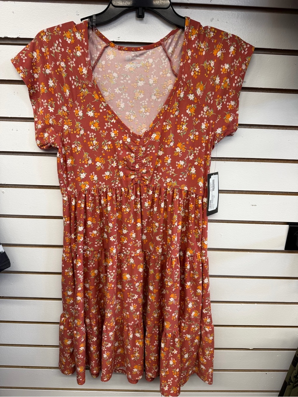 No Boundaries Floral Tiered Mini Dress NWT Size Medium Boho Cottagecore - Picture 1 of 2